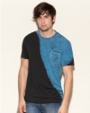 GUESS Artisan Short-Sleeve Color-Blocked Tee, JET BLACK (MEDIUM)