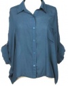 Gorgeous The True Love Deep Aqua Blue Button Down Blouse - Small