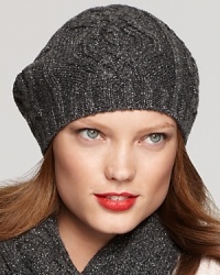 Lauren Ralph Lauren's elegantly crafted beret is woven with metallic silver threads for sparkle that's très chic.