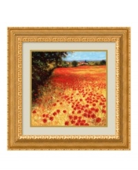 Poppies blanket the countryside in this bright yet soothing landscape by artist Steve Thoms. A lavish wood frame with embossed detail and a sumptuous gold tone accents decor with timeless elegance.