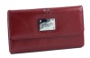 Genuine Leather Kenneth Cole New York Womens Credit Card Clutch Wallet In Two Colors (Red)