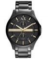 A durable and precise timepiece from AX Armani Exchange styled with golden details.