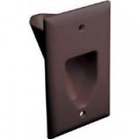 DataComm 45-0001-BR 1-Gang Recessed Low Voltage Cable Plate (Brown)