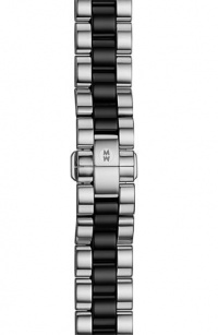 Michele Deco 18 mm Stainless Steel with Black Ceramic Links Bracelet MS18DX235001