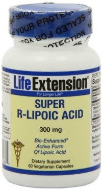 Life Extension Super R-lipoic Acid, Vegetarian Capsules, 300 mg,  60-Count