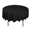 90 in. Round Polyester Tablecloth Black