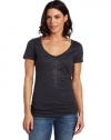 Calvin Klein Performance Women's Embellished Short Sleeve Tee, Charcoal, Medium