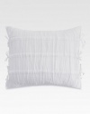 Make your bed especially inviting with this feather-filled, pure white pillow soften with shirring and side ties.16 X 20Feather fillingCottonMachine wash coverImported