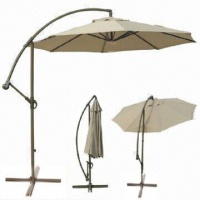 Deluxe Round Adjustable Cantilever Patio Market Umbrella - Sand/Beige