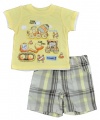 Kids Headquarters Baby-boys Newborn Trucks Top and Short Set