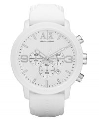 Total white out: a crisp sport watch by AX Armani Exchange.