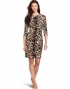 Karen Kane Women's Long Sleeve Cheetah Dress, Cheetah, Large