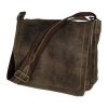 David King & Co Large Distressed Leather Laptop Messenger