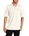 Southpole Men's Solid Color Polo with Epaulettes and Utility Pocket Detail