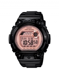 Casio Women's BLX100-1E Baby-G Shock Resistant Baby-G Shock Glide Black and Pink Multi-Function Watch