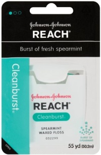 Reach Clean Burst Dental Floss, Waxed,  Cleanburst, 55 Yard  (Pack of 4)