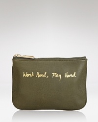 Rebecca Minkoff knows that you work as hard as you play, and this cheeky leather pouch is ready to do a bit of both.