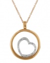 Effy Jewlery 14K White and Rose Gold Diamond Heart Pendant, .17 TCW