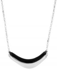 Robert Lee Morris promises the moon will make a stylish statement with this frontal necklace. Crafted from silver- and hematite-tone mixed metal, the necklace lights up the night. Approximate length: 16 inches + 3-inch extender. Approximate drop: 3/4 inch.