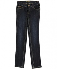 Rocawear Double Stripe Belted Straight Leg Jeans (Sizes 7 - 16) - dark denim, 12