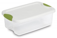 Sterilite 18828012 6-Quart Latch Box See-Through with White Lid and Peacock Latches, 12-Pack