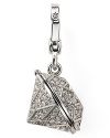 Juicy Couture's diamond-shaped charm comes encrusted with cubic zirconia pavé for baller-level bling.