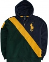 Polo Ralph Lauren Boys Banner Fleece Hoodie (Small (8), French Navy)