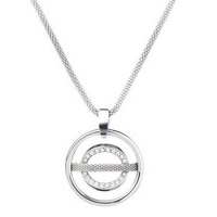 Skagen Silver Tone Mesh Hoop Necklace