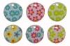 3D Semi-circular Mini Small Flowers 6 Pieces Home Button Stickers for iPhone 5 4/4s 3GS 3G, iPad 2, iPad Mini, iTouch Red Blue Green Yellow