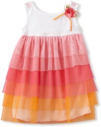 Sweet Heart Rose Girls 2-6X Mesh Tiered Sundress, Pink/Multi, 2T