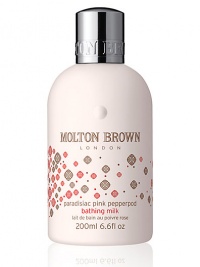 The perfect companion to the black pepper collection, this warm, deeply spiced yet sweet bath milk will leave you feeling energized and indulgent. These rich, sensual bath and body products are perfect for every modern woman. 6.6 oz. 