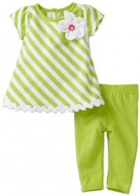 Sweet Heart Rose Baby-Girls Rose Dress Legging Set, Green/White, 12 Months