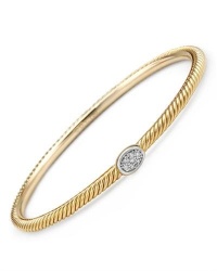 Genuine David Yurman (TM) Bracelet. David Yurman Lu 18K Yellow Gold & Diamonds Bangle. grams in weight. 100% Satisfaction Guaranteed.