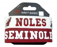 NCAA Florida State Seminoles Silicone Rubber Bracelet Set, 2-Pack