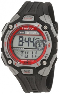 Armitron Men's 408190RED Sport Red Accented Digital Chronograph Watch