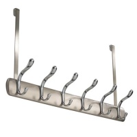 InterDesign Bruschia Over-the-Door Rack, Brushed Chrome