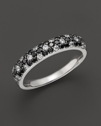 Black and white diamonds set in 14K. white gold.