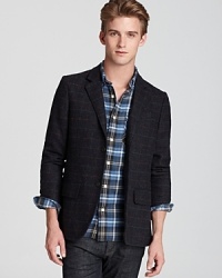 A subtle window pane print lends a timeless look to Jack Spade's wool Malcolm blazer.