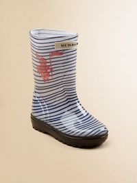 Bold stripes, steadfast knight print and logo detail define these essential rain boots.Pull-on stylePVC upperPVC/nylon liningRubber solePadded insoleMade in Italy