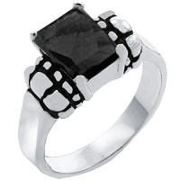 T20 Tqw11734ZJH David Yurman Inspired Emerald Cut Black Diamond Fashion Ring