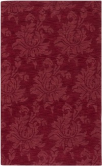 Area Rug 2x3 Rectangle Solid/Striped Ruby Red Color - Surya Mystique Rug from RugPal