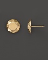 14K Yellow Gold Faceted Dome Earrings