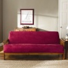 Sure Fit Soft Suede Woven Futon Slipcover, Burgundy