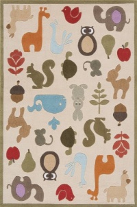 Area Rug 4x6 Rectangle Kids Ivory Color - Momeni Lil Mo Whimsy Rug from RugPal