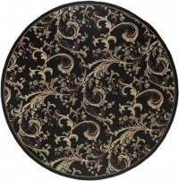 Area Rug 5x5 Round Indoor/Outdoor Black-Tan Color - Surya Alfresco Rug from RugPal