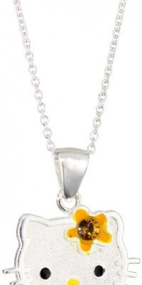 Hello Kitty Girl's Sterling Silver November Birthstone Pendant Necklace and Chain