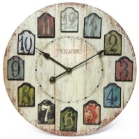 Infinity Instruments Weathered Plank 24-Inch Wood Wall Clock