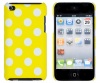 Yellow Polka Dot Embossed Hard Case for Apple iPod Touch 4, 4G (4th Generation) - Includes DandyCase Keychain Screen Cleaner [Retail Packaging by DandyCase]