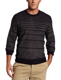 Geoffrey Beene Men's Cotton Fancy Stripe Crew Neck Sweater