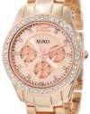 XOXO Women's XO5477 Rose Gold Bracelet With Rhinestones Accent Bezel Watch